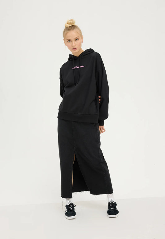 DayDreamer Oversized Black Hoodie for Women