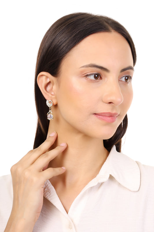 Elegant Gold Crystal Drop Earrings