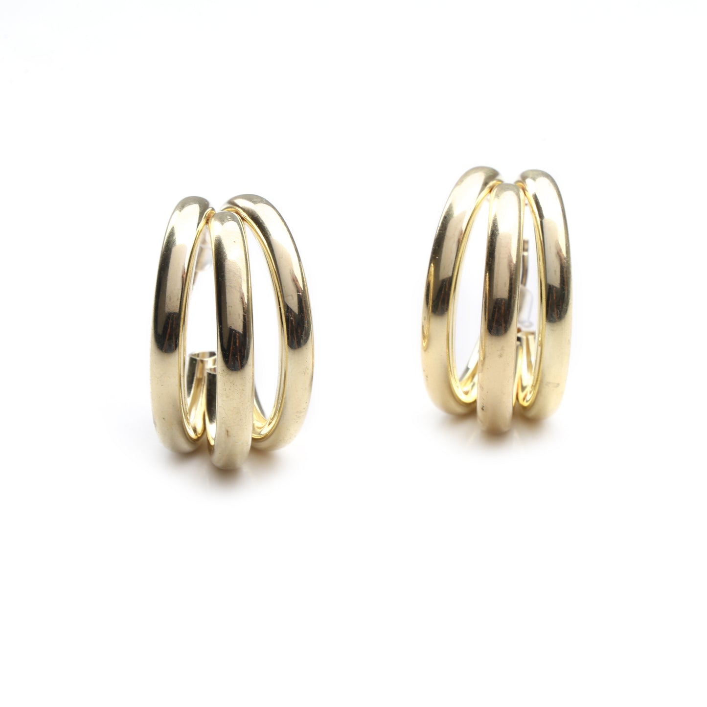 Triple Layered Gold Hoop Earrings