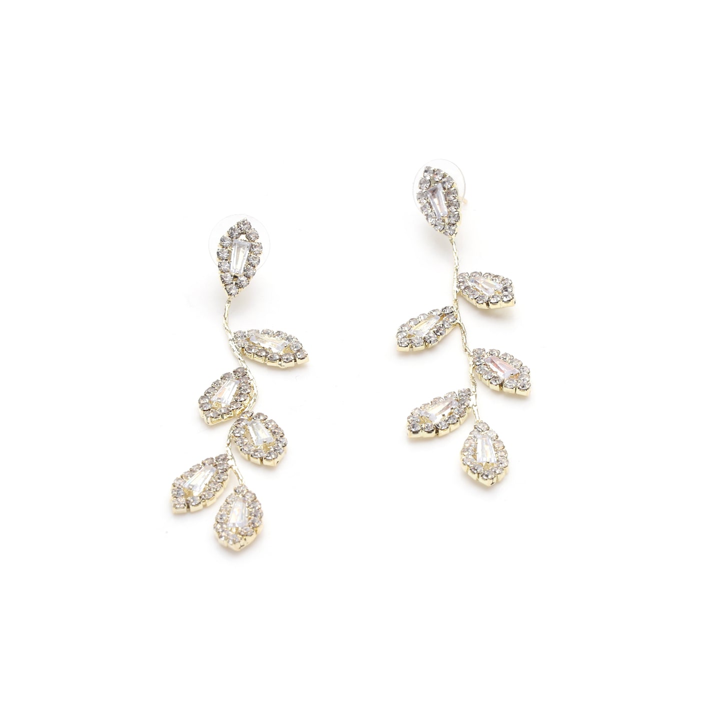 Crystal Leaf Drop Earrings
