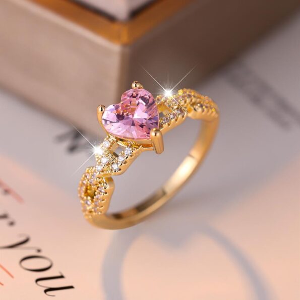 Heart Zircon Ring