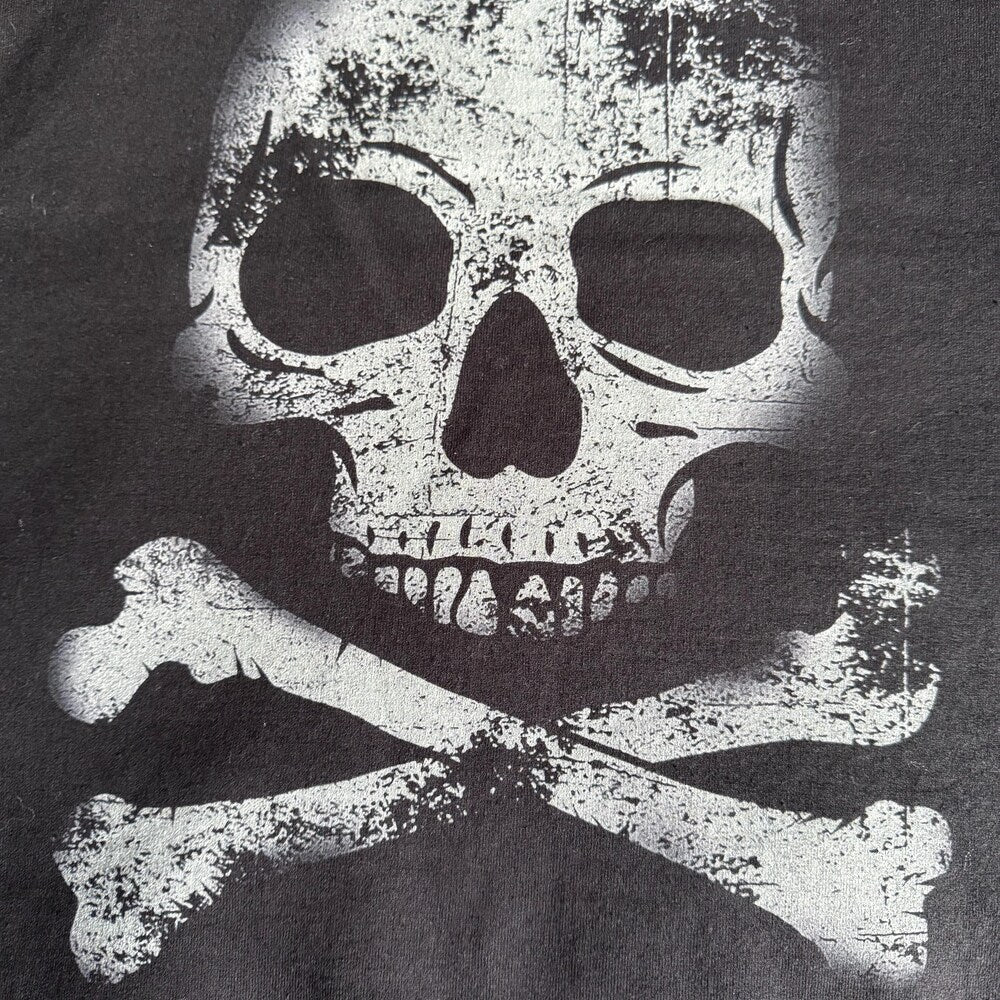 Black Distressed Skull Hoodie Sweatshirt