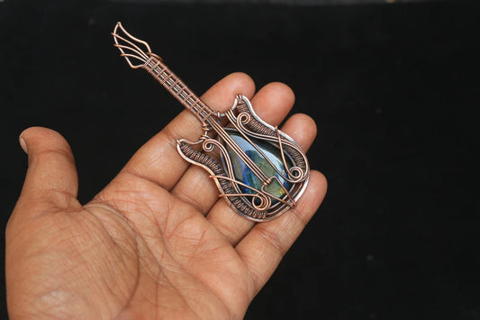 Labradorite Guitar Pendant Necklace