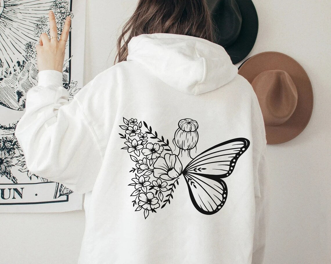 Floral Butterfly Hoodie