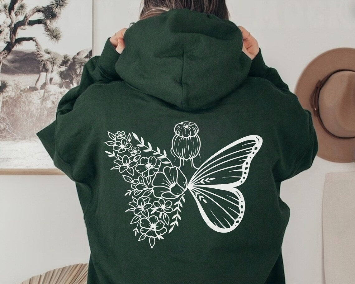 Floral Butterfly Hoodie