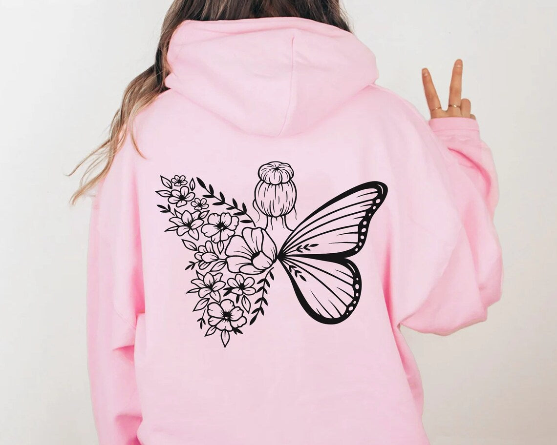 Floral Butterfly Hoodie