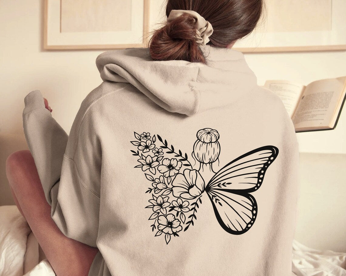Floral Butterfly Hoodie