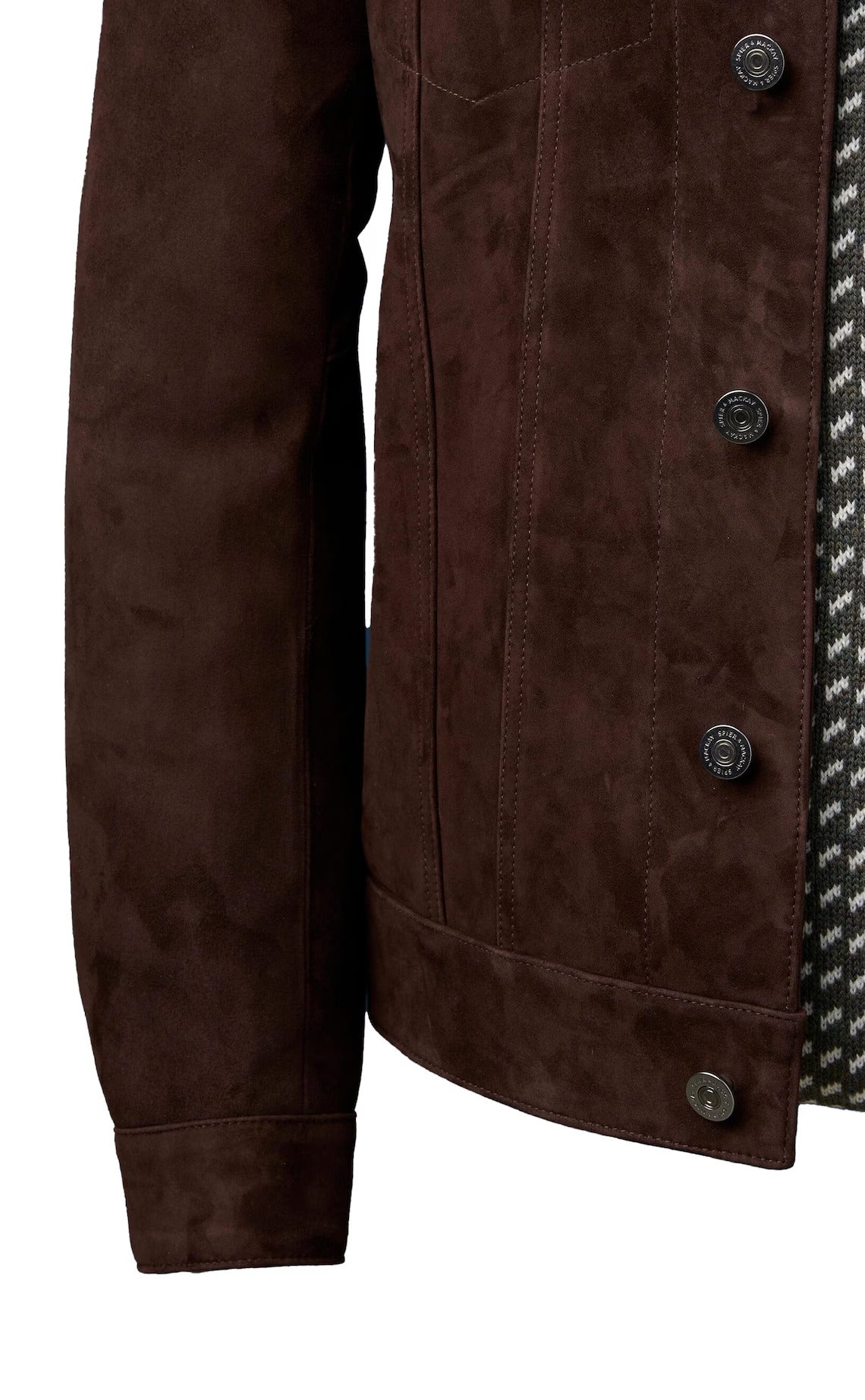 Men’s Brown Suede Leather Trucker Jacket