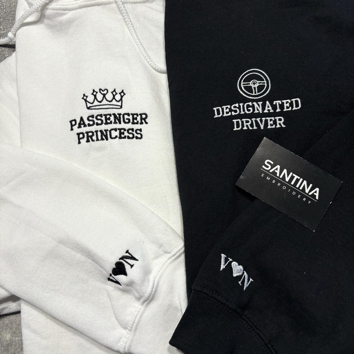 Embroidered Couple Hoodies
