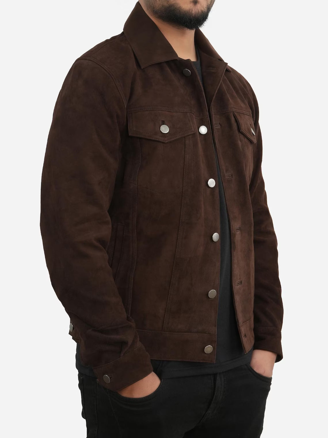 Men’s Classic Genuine Leather Trucker Jacket