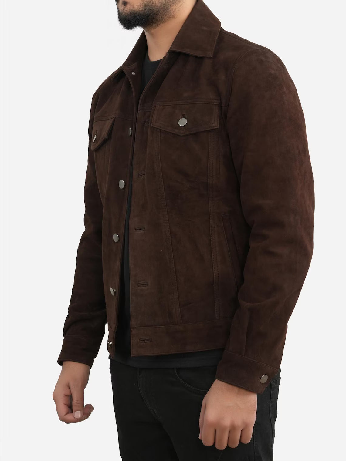 Men’s Classic Genuine Leather Trucker Jacket
