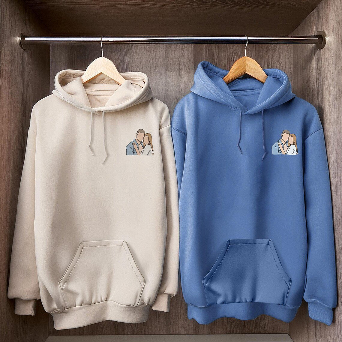 Personalized Embroidered Couple Hoodies