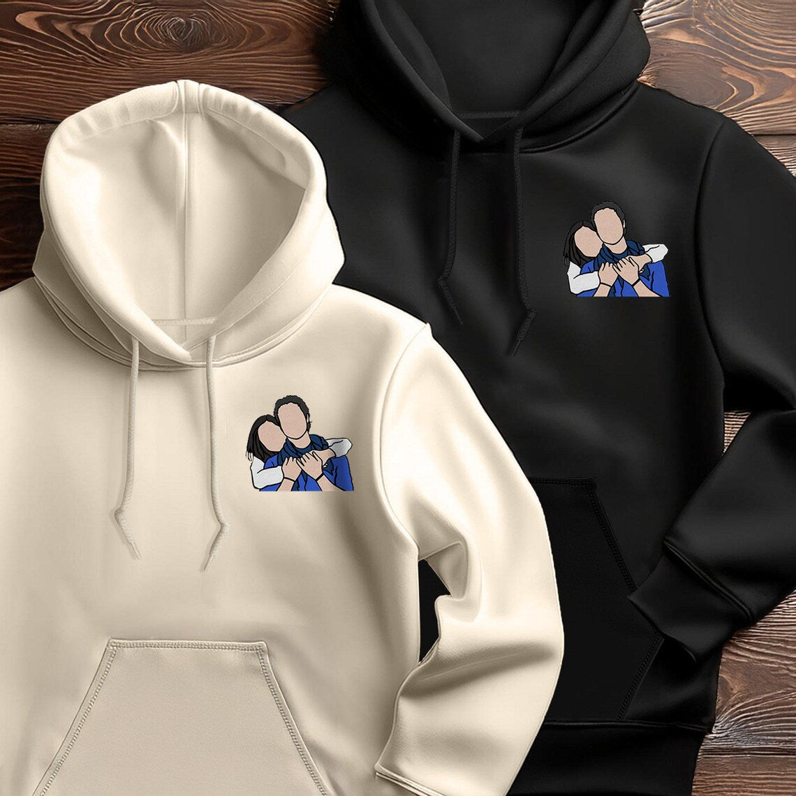 Personalized Embroidered Couple Hoodies
