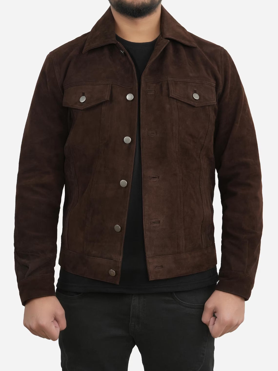 Men’s Classic Genuine Leather Trucker Jacket