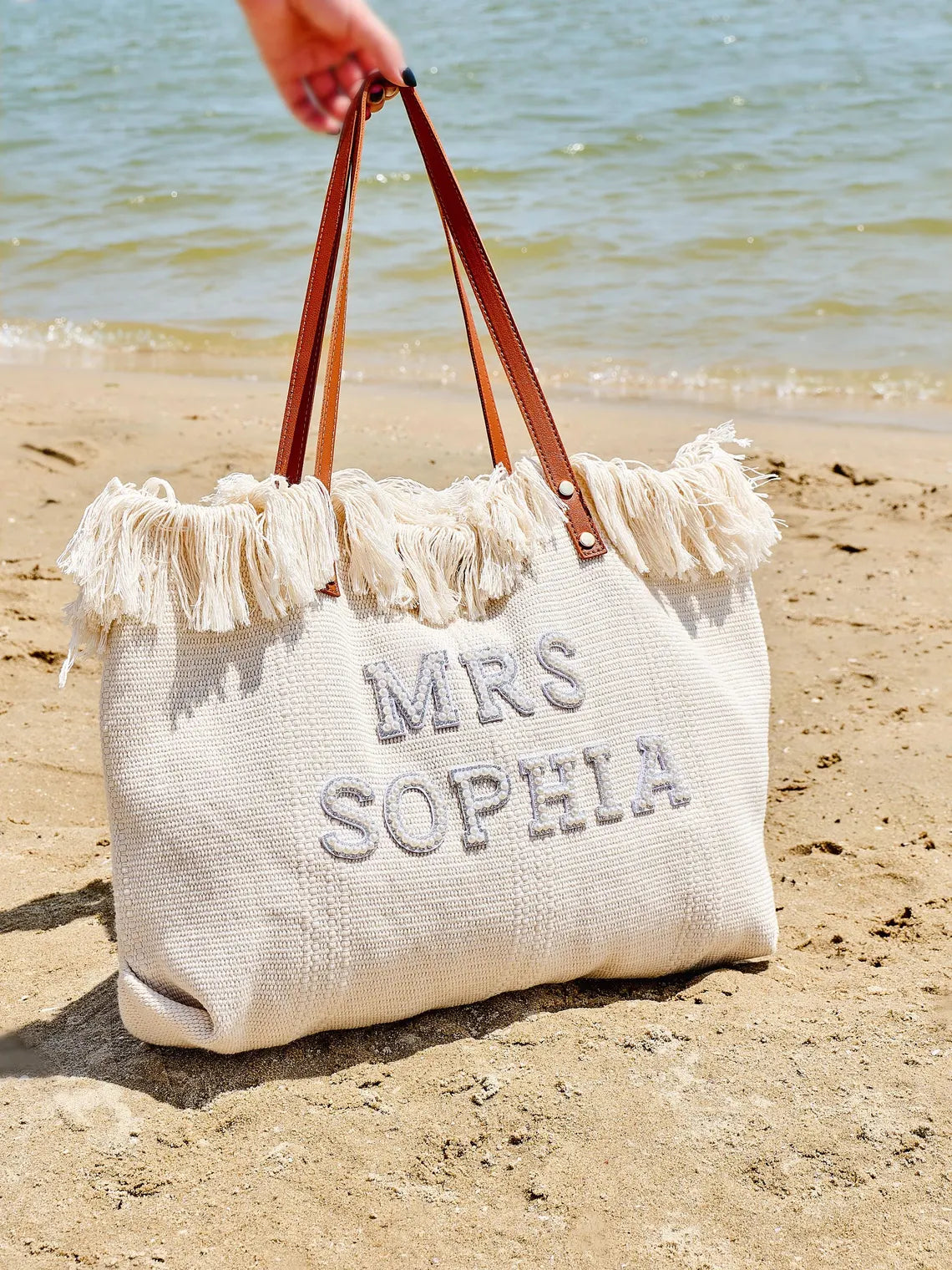 Personalized Embroidered Bohemian Canvas Tote Bag