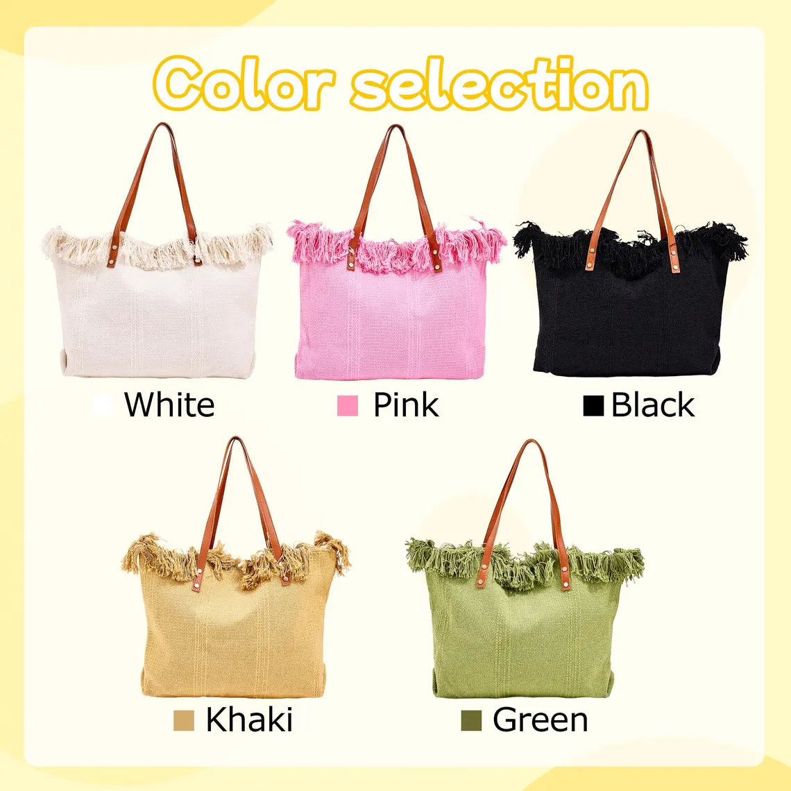 Personalized Embroidered Bohemian Canvas Tote Bag