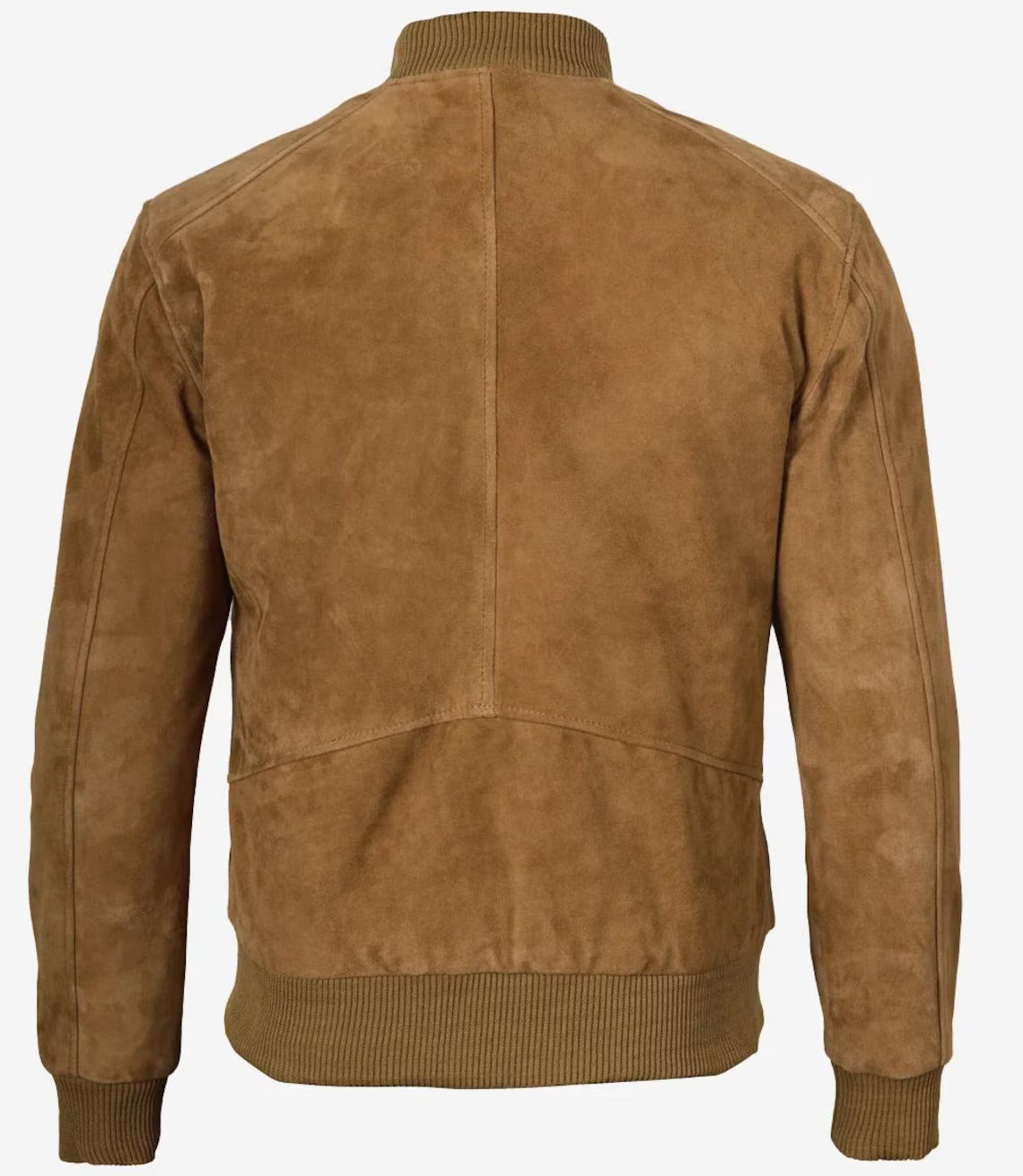 Men’s Brown Suede Leather Bomber Jacket