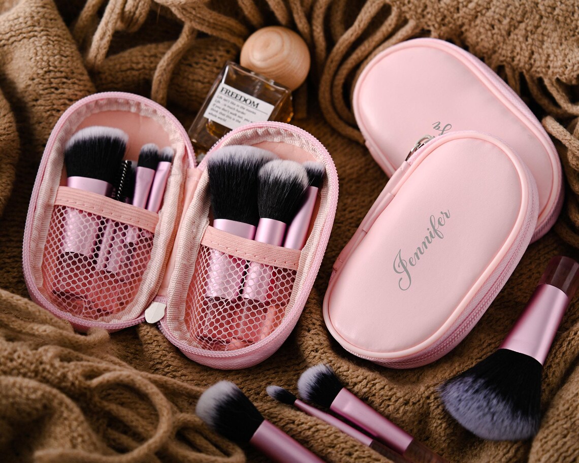 Personalized Makeup Brush Set with Travel Case