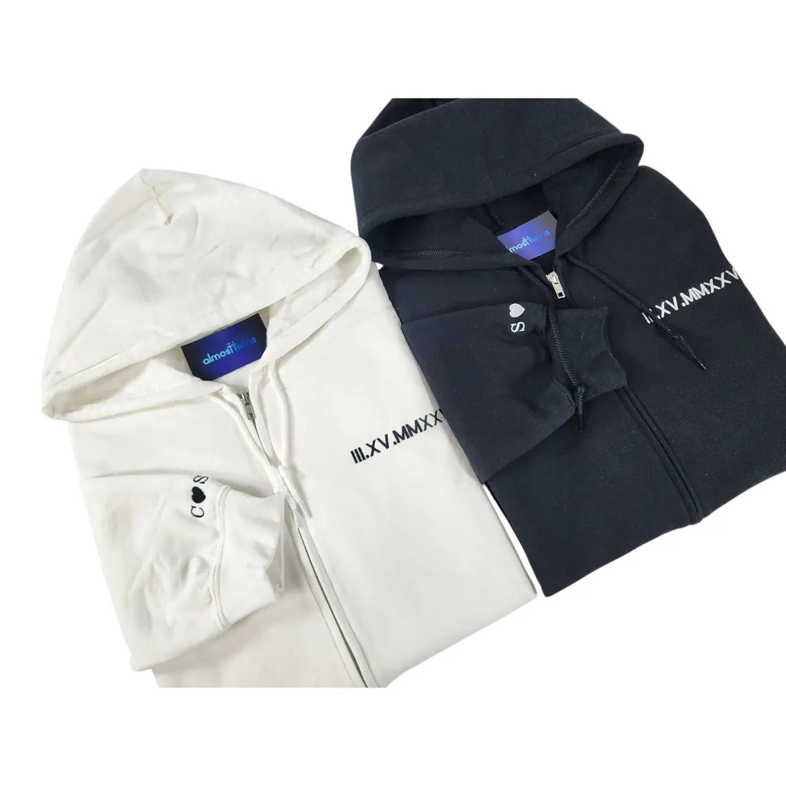 Personalized Roman Numeral Zipper Hoodie