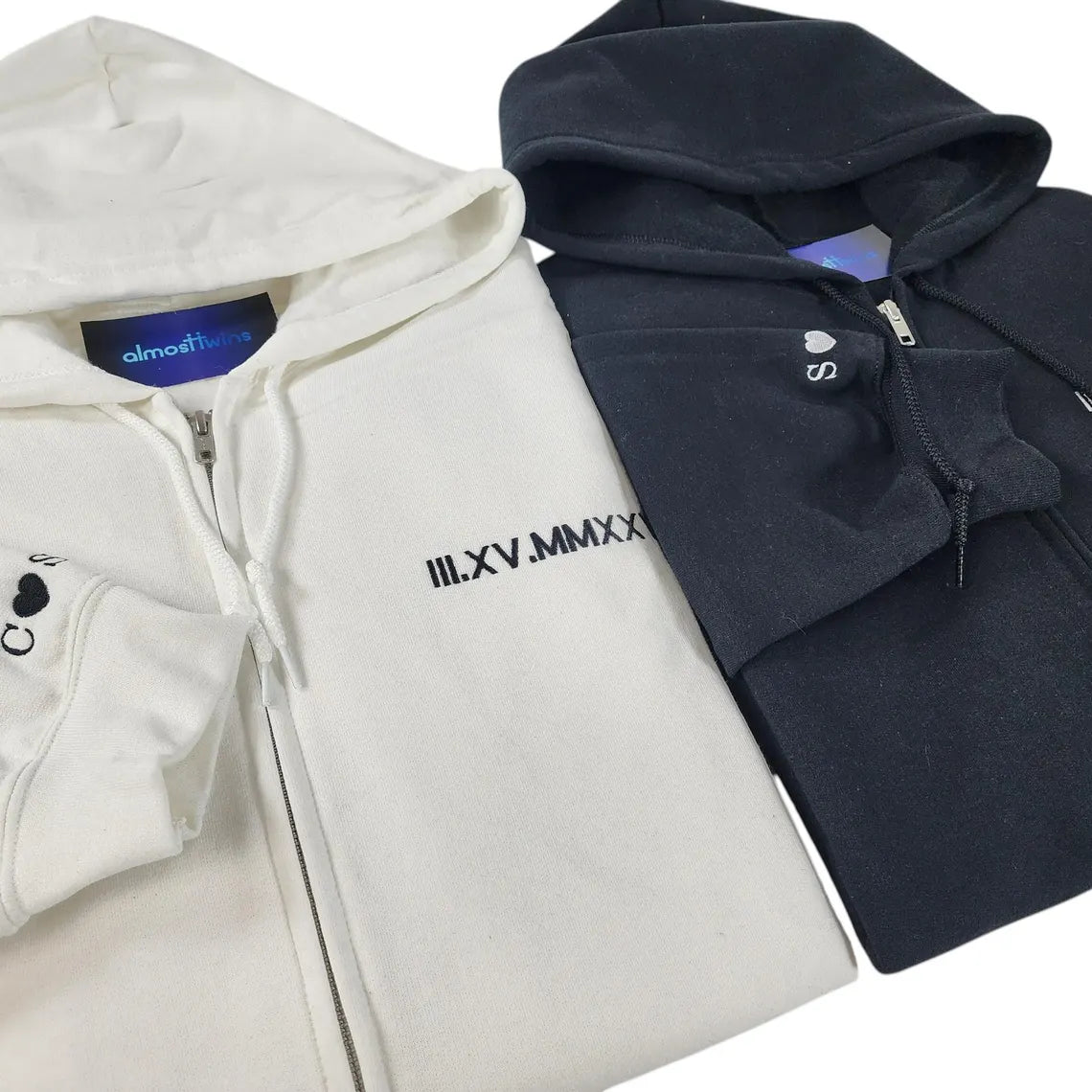 Personalized Roman Numeral Zipper Hoodie