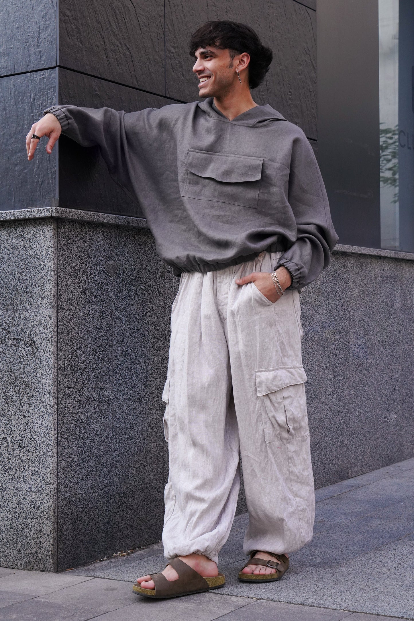 Men’s 100% Natural Linen Hoodie